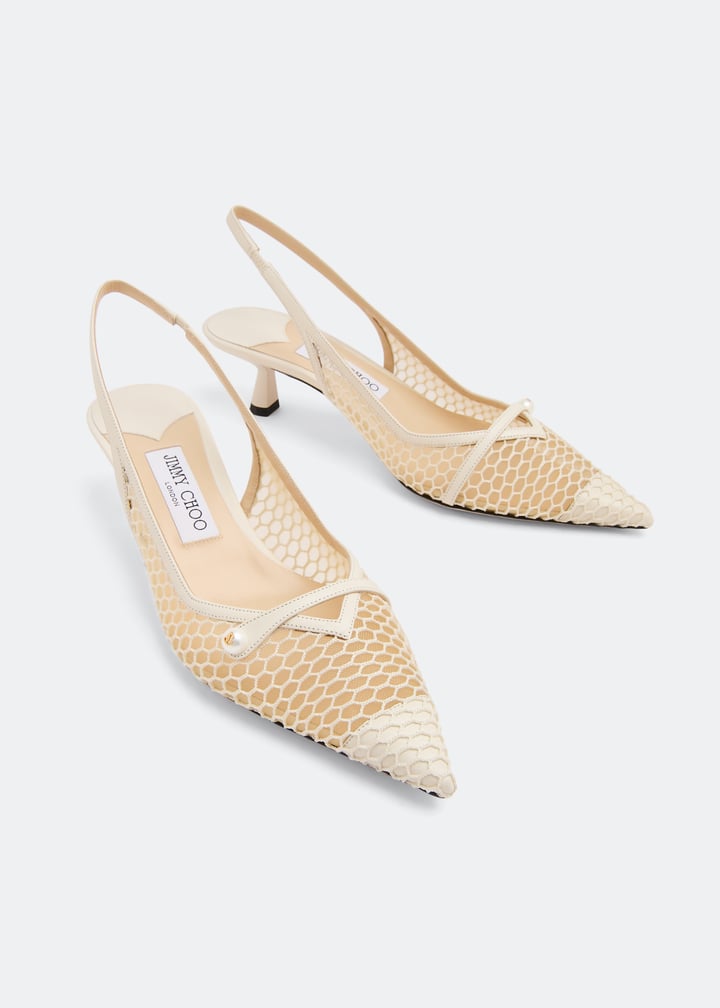 正規店買付【JIMMY CHOO】slingback Amita 45 silver サンダル