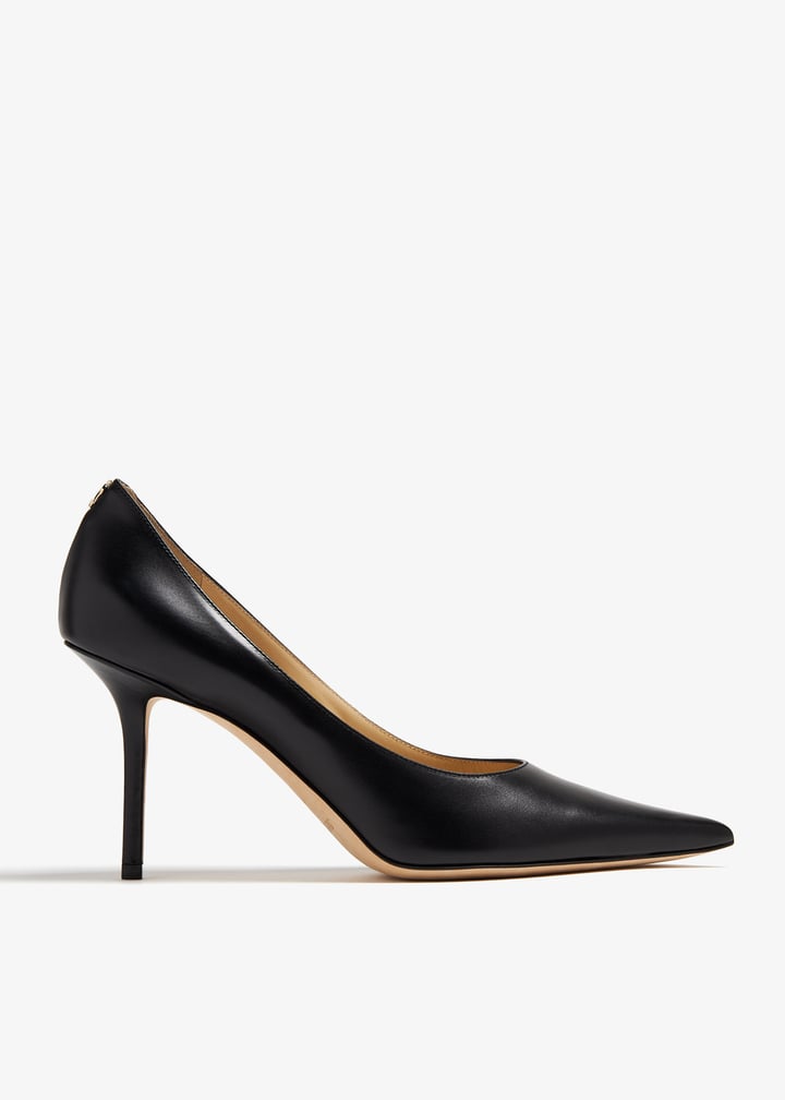 美品 JIMMY CHOO LUCY 100 ブラック 35 Jimmy Choo LUCY 100 Black Suede Pointy Toe Pumps with Halo
