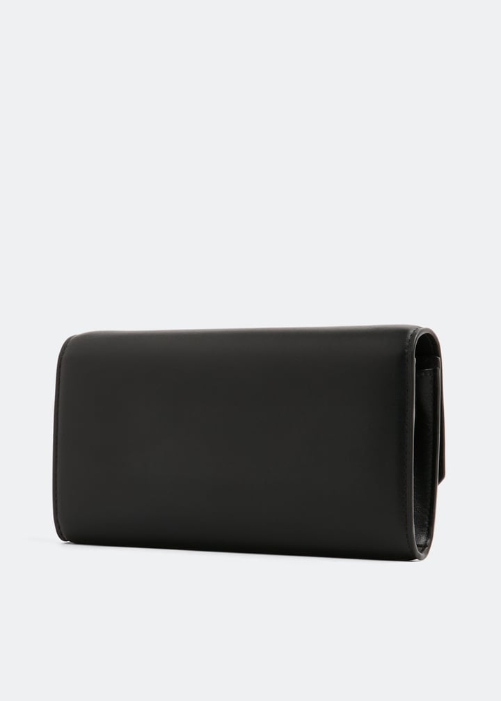 長財布 JIMMY CHIOO CHERI SOFT GRAINY CHAIN FLAP WALLET Jimmy Choo Cheri Wallet with Chain Crystal Buckle Black