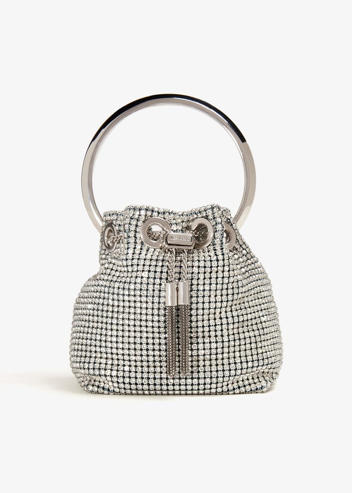 Jimmy Choo Micro Bon Bon bucket bag for Women - Silver in