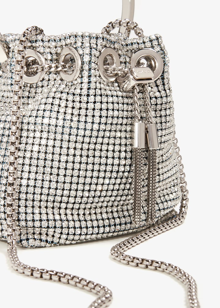 Jimmy Choo Micro Bon Bon bucket bag for Women - Silver in