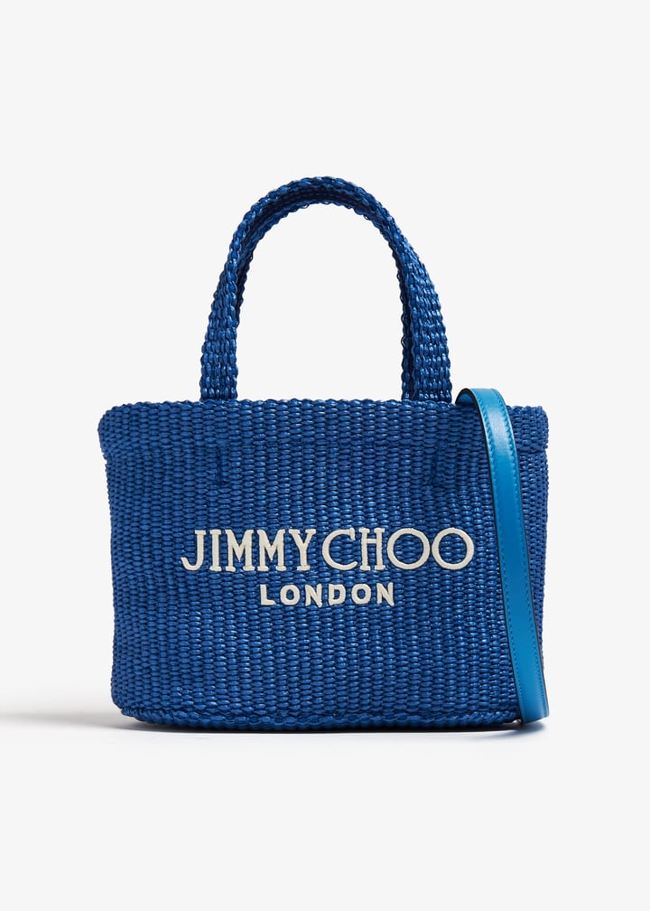 Jimmy Choo 水色スエード パーティーバッグ Jimmy Choo Raffia mini beach tote bag for Women - Blue in KSA