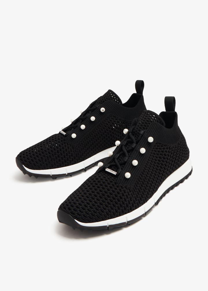 スニーカー JIMMY CHOO Women Sneakers VELES BNV X BLACK Black Veles | Black Cashmere Knit Trainer | JIMMY CHOO