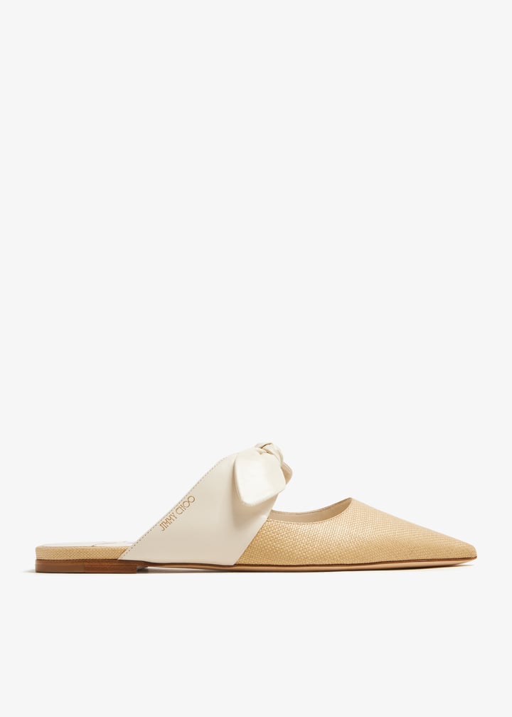 未使用　JIMMY CHOO RALI FLAT 37 Jimmy Choo Rali flat mules for Women - Beige in Bahrain | Level Shoes