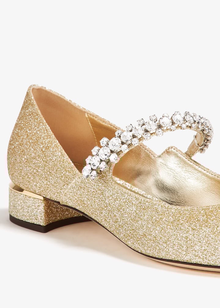 Jimmy Choo Bing flat pumps for Women - Gold in UAE | Level Shoes