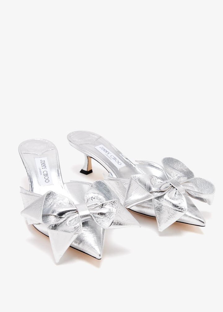 JIMMY CHOO スタズ ミュール 50 シルバー SS25【新作】注目商品 Jimmy Choo Staz 50 mules for Women - Silver in UAE | Level Shoes