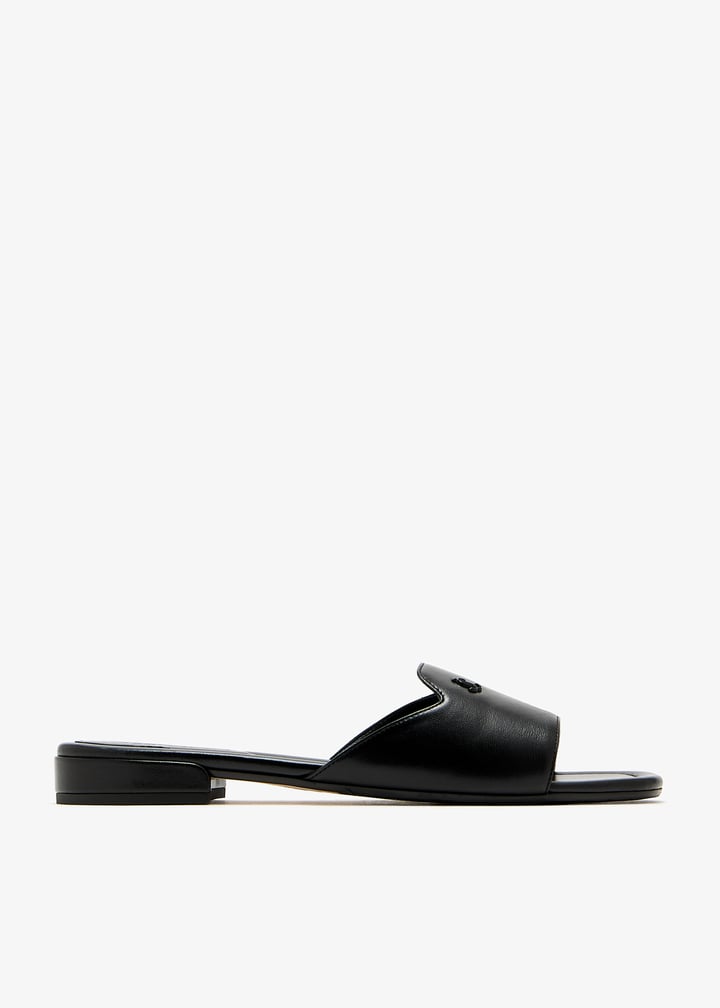 サンダル・ミュール Jimmy Choo Sandalo Dina Flat Dina Flat | Black Nappa Leather Crossover Slingback | JIMMY