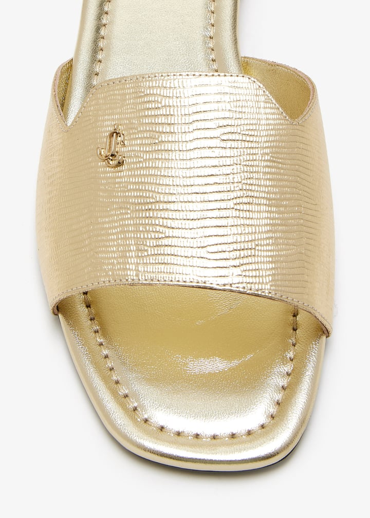 Jimmy Choo Dina flat sandals for Women - Gold in Qatar