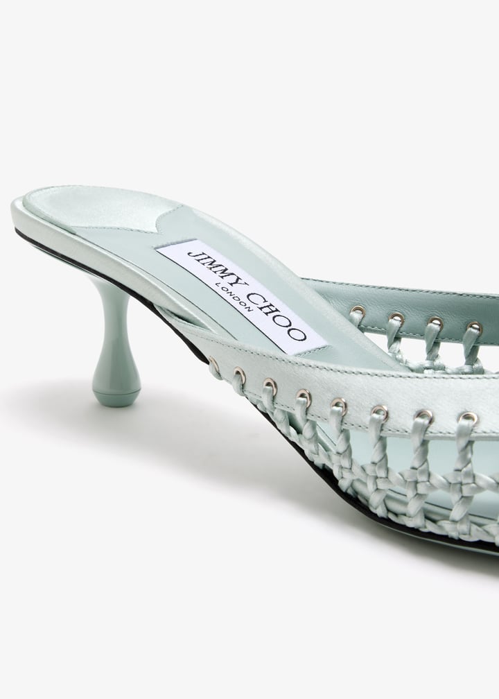 JIMMY CHOO PIXIE ミュール Pixie Mule Woven 50 |Black Woven Satin Mule | JIMMY CHOO