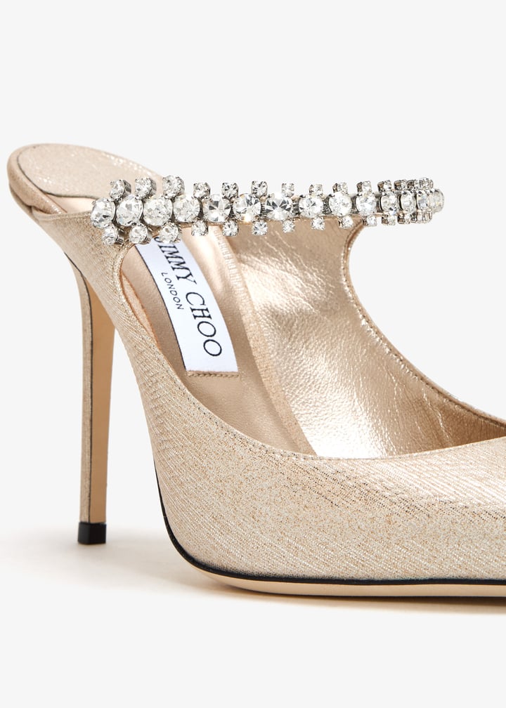 ジミーチュウ Jimmy Choo Bing 100 Sandals Bing 100 | Ballet Pink Patent Leather Mules with Crystal
