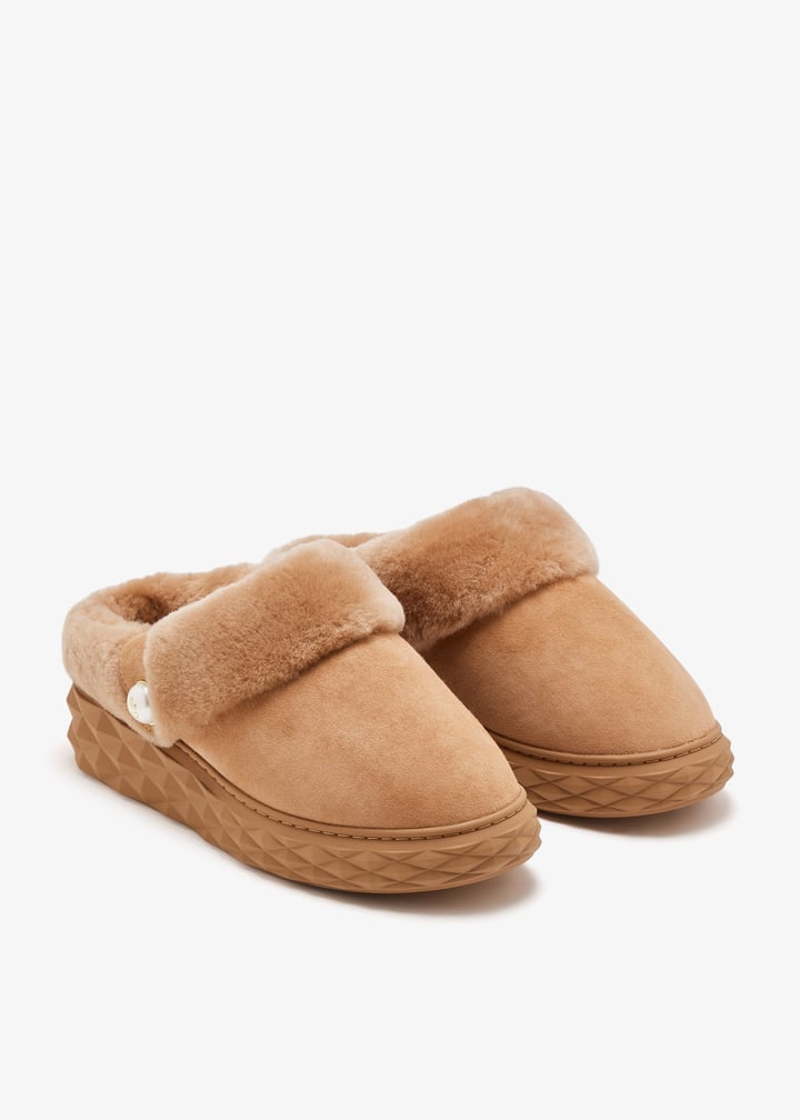 Jimmy Choo Diamond maxi mules for Women - Beige in UAE | Level Shoes