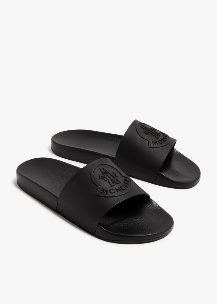 Moncler Basile slides for Men - Black in UAE | Level Shoes