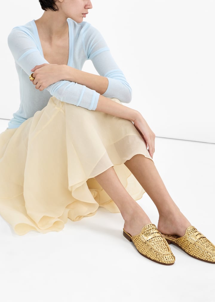 sam edelman gold dress Women's Tullie Slippers - White Savannah platform