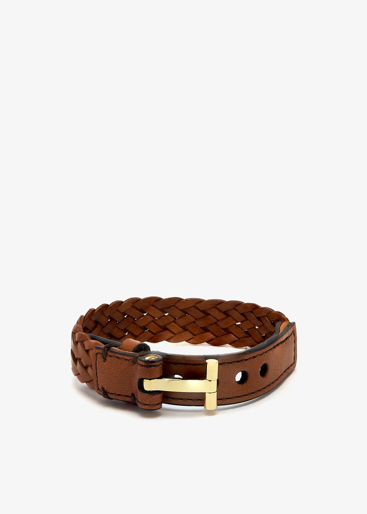 Tom Ford Braided leather bracelet for Men - Brown in UAE