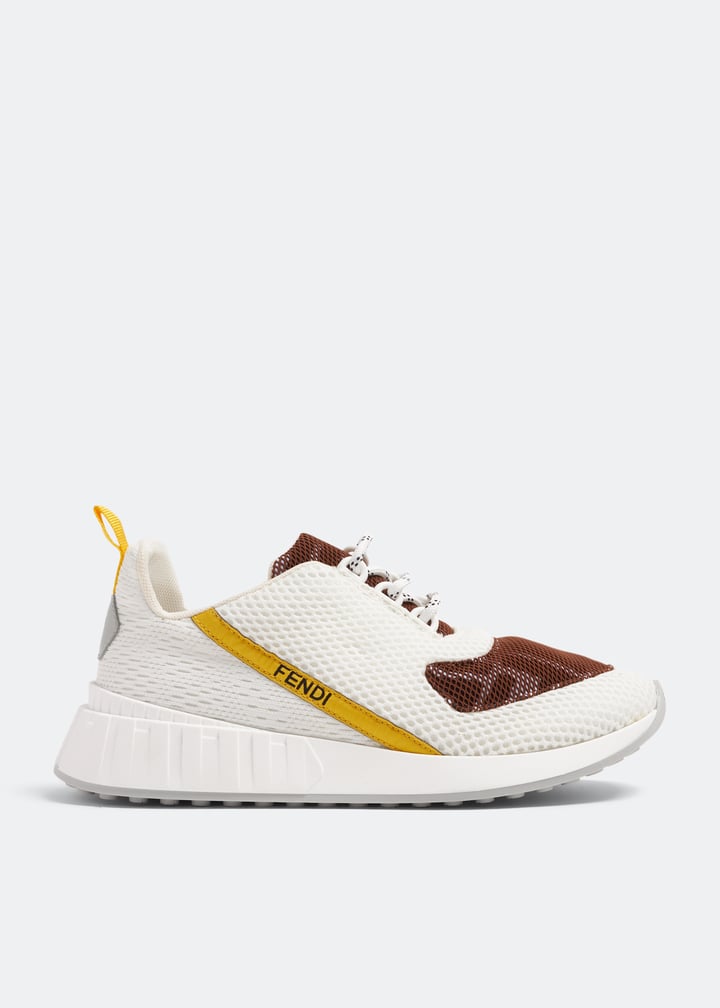 雙行對聯上 FENDI Mesh运动鞋为儿童中性- 阿联酋白色| Level Shoes