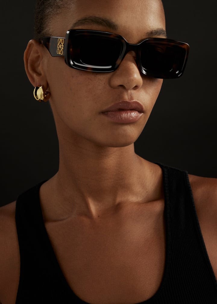 LOEWE 長方形フレムサンクラス LW40101I 25E Loewe Anagram LW40101I 25E Sunglasses - US