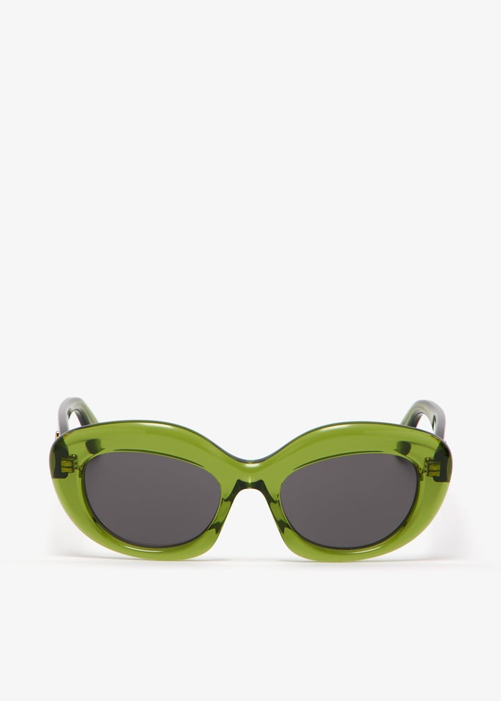 LOEWE EYEWEARオーバーサイズキャットアイ アセテート(グリーン) ブラック Anagram オーバーサイズ キャットアイ アセテート