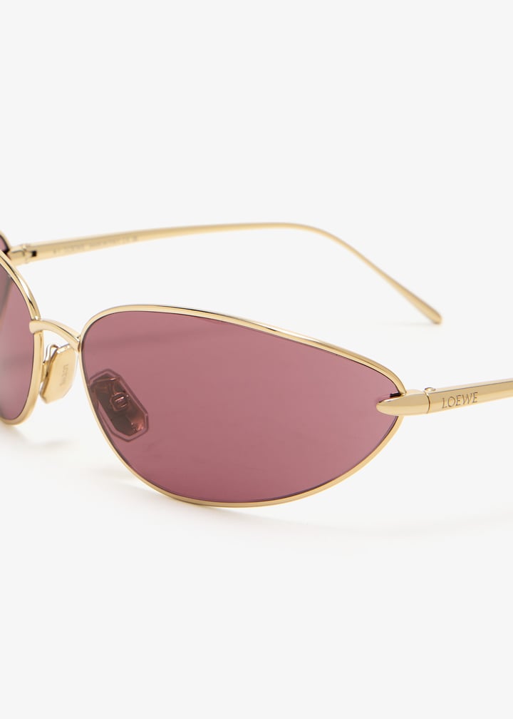 サングラス LOEWE Woman Sunglasses Yellow Gold LW40164U 32U LOEWE Signature LW40164U women Gold Oval Sunglasses