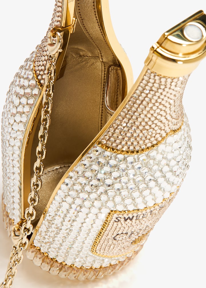 Judith Leiber Champagne Bottle Forever clutch for Women - Gold in