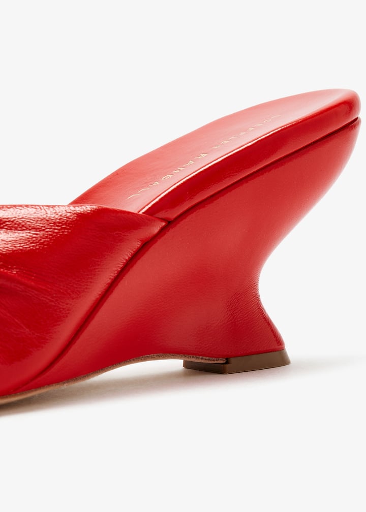 Loeffler Randall Marsy Knot wedge mules for Women - Red in USA