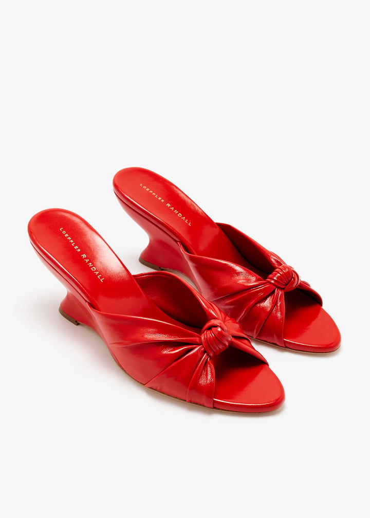 Loeffler Randall Marsy Knot wedge mules for Women - Red in USA