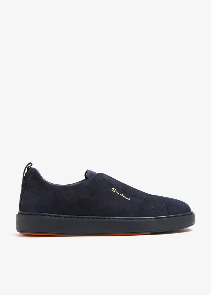 スニーカー SANTONI Suede slip-on trainer 24303912_54354076_600.jpg