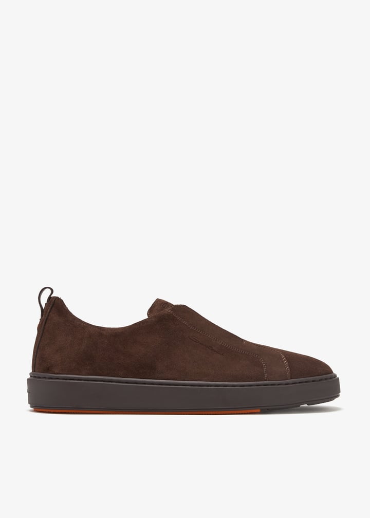 Santoni Suede slip-on sneakers for Men - Brown in UAE