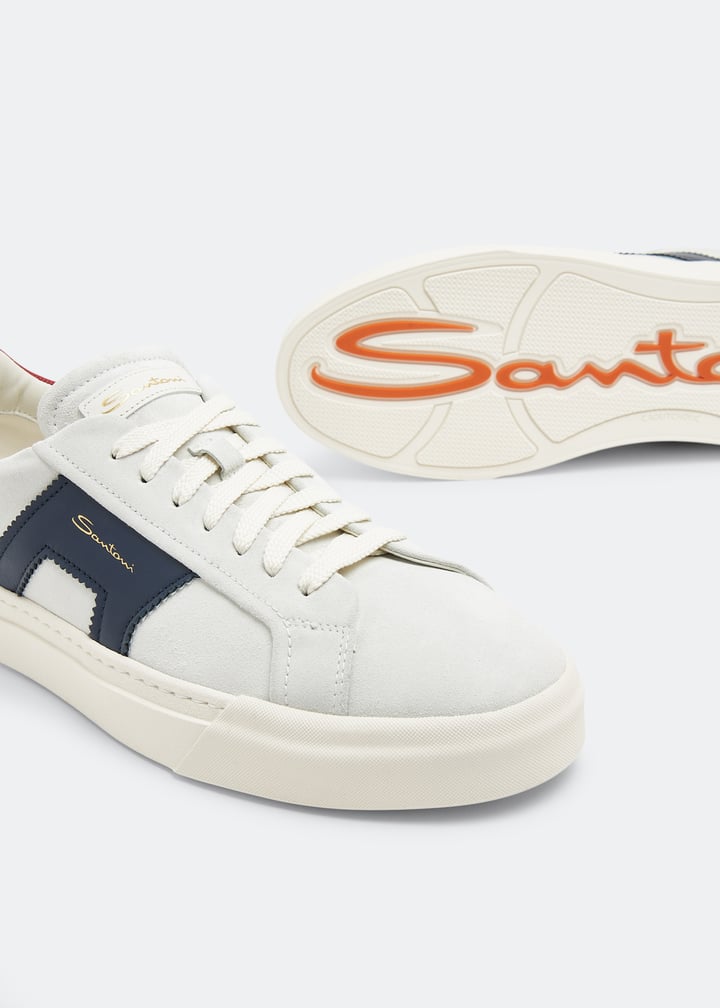 Santoni Double Buckle sneakers for Men White in UAE Level Shoes