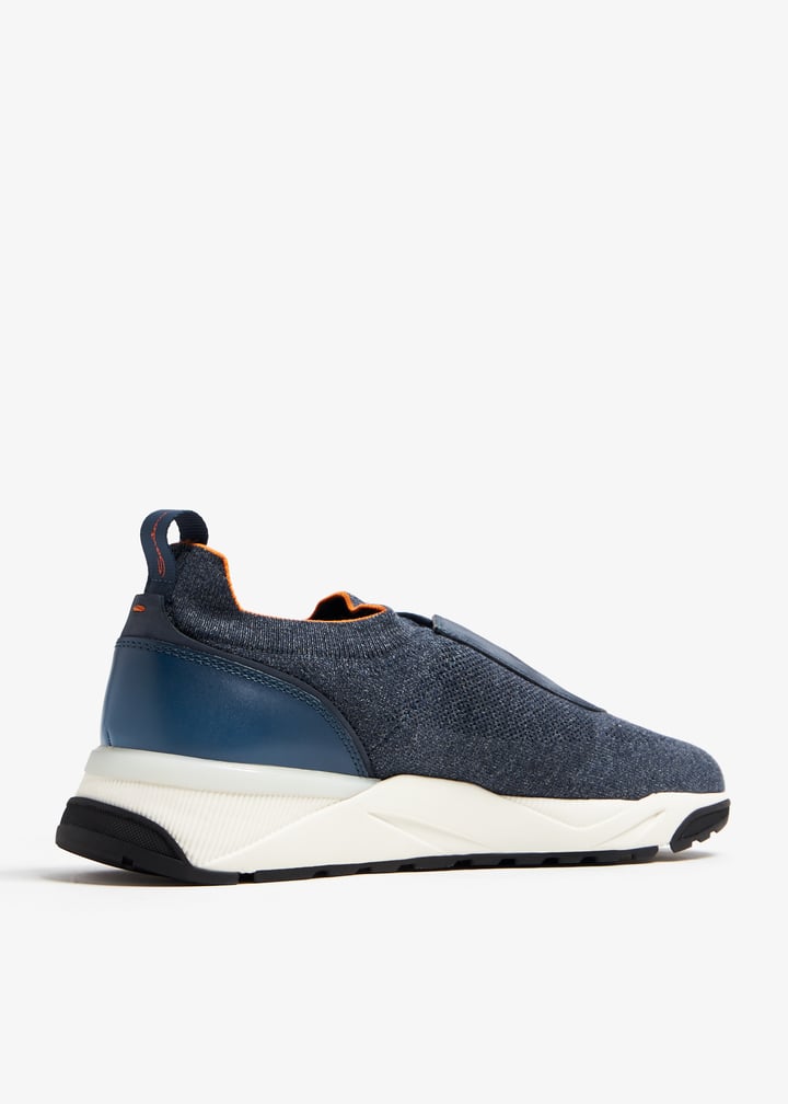 Santoni Stretch knit sneakers for Men - Blue in UAE | Level