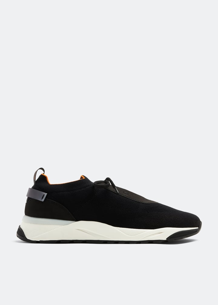 Santoni Stretch knit sneakers for Men - Black in UAE | Level
