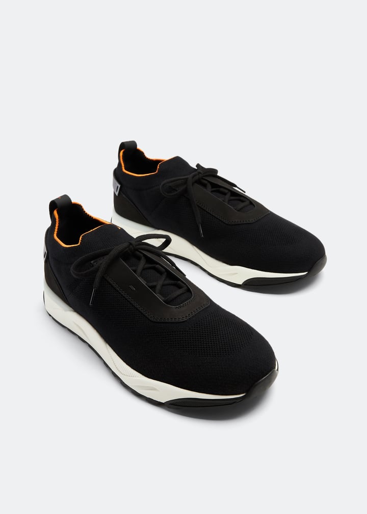 Santoni Stretch knit sneakers for Men - Black in UAE | Level