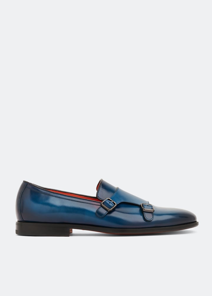 Santoni Dolorous monk strap loafers for Men - Blue in UAE Santoni Dolorous monk strap loafers for Men - Blue in UAE