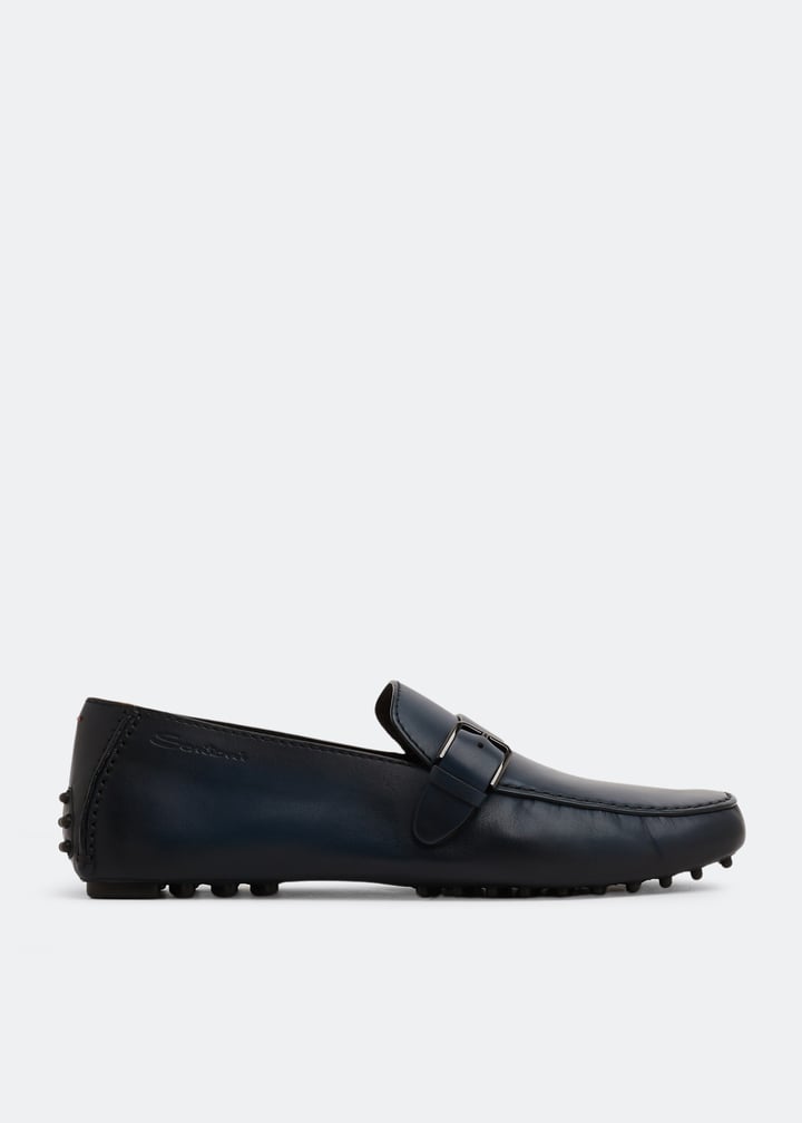 Santoni Blue Dammed Leather Loafers (New in box) Santoni | Shoes | Santoni Blue Dammed Leather Loafers New In  main image 4