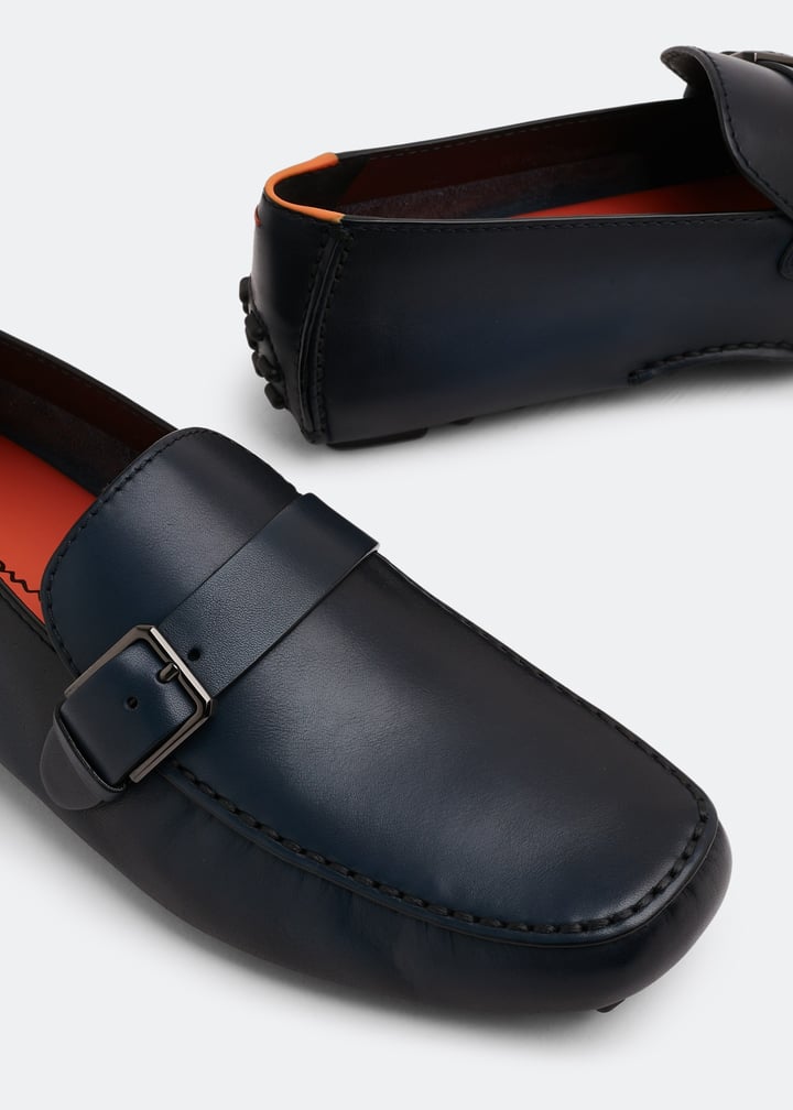 Santoni Dammed leather loafers for Men - Blue in KSA | Level  display picture 2