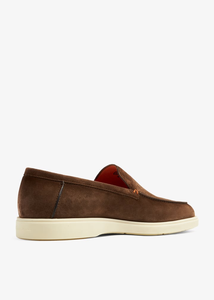 Santoni Suede loafers for Men - Brown in UAE | Level Shoes
