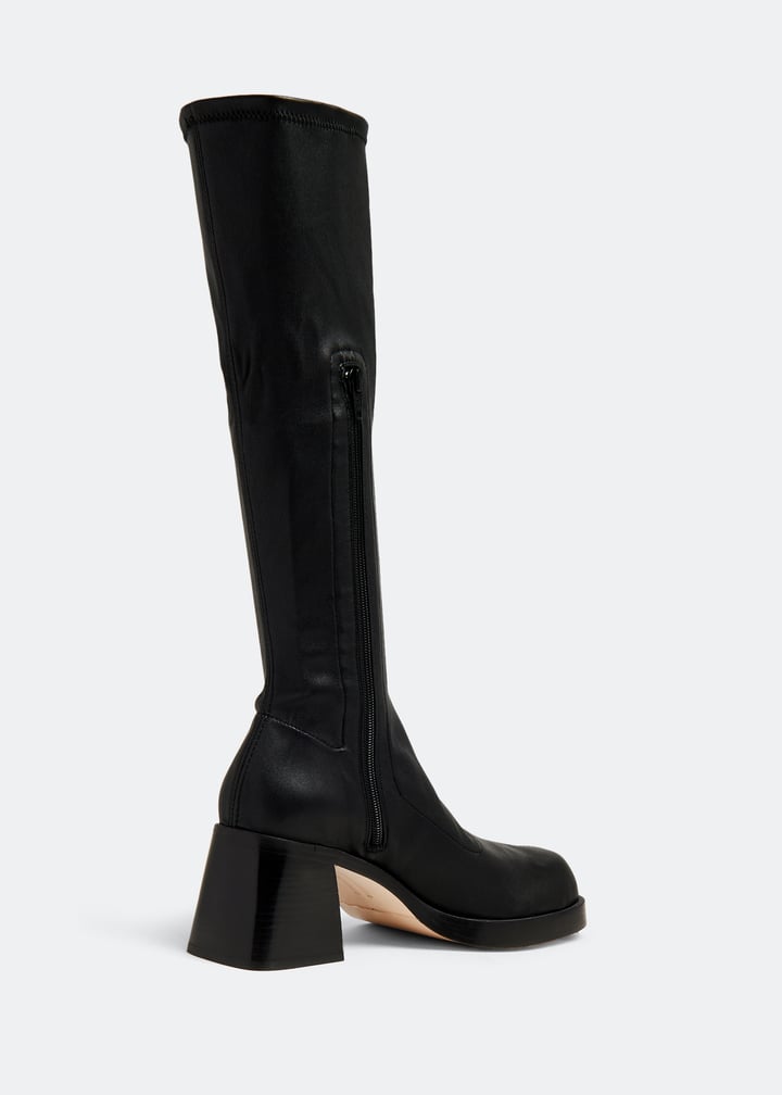 MIISTA ヘディ トールブーツ ブラックストレッチ Miista Hedy stretch tall boots for Women - Black in Qatar