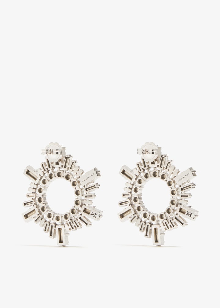 【関税込み】Amina Muaddi シルバー ミニ Begum ピアス Amina Muaddi Mini Begum earrings for Women - Silver in UAE