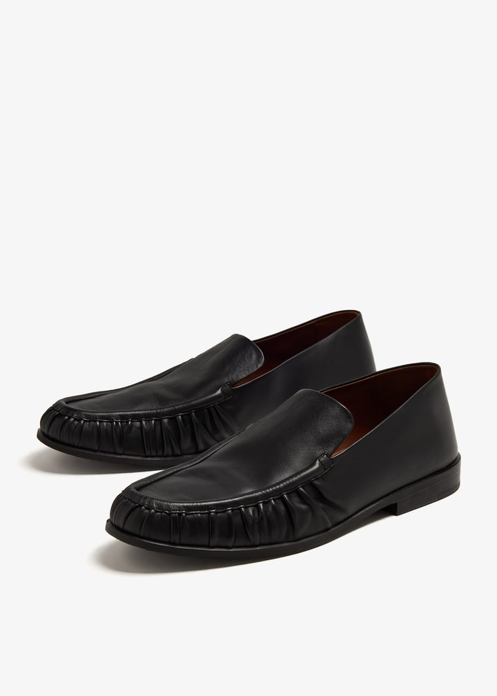 【関税込み】Marsell ブラック Mocassino ローファー Marsell Leather mocassino loafers for Men - Black in UAE