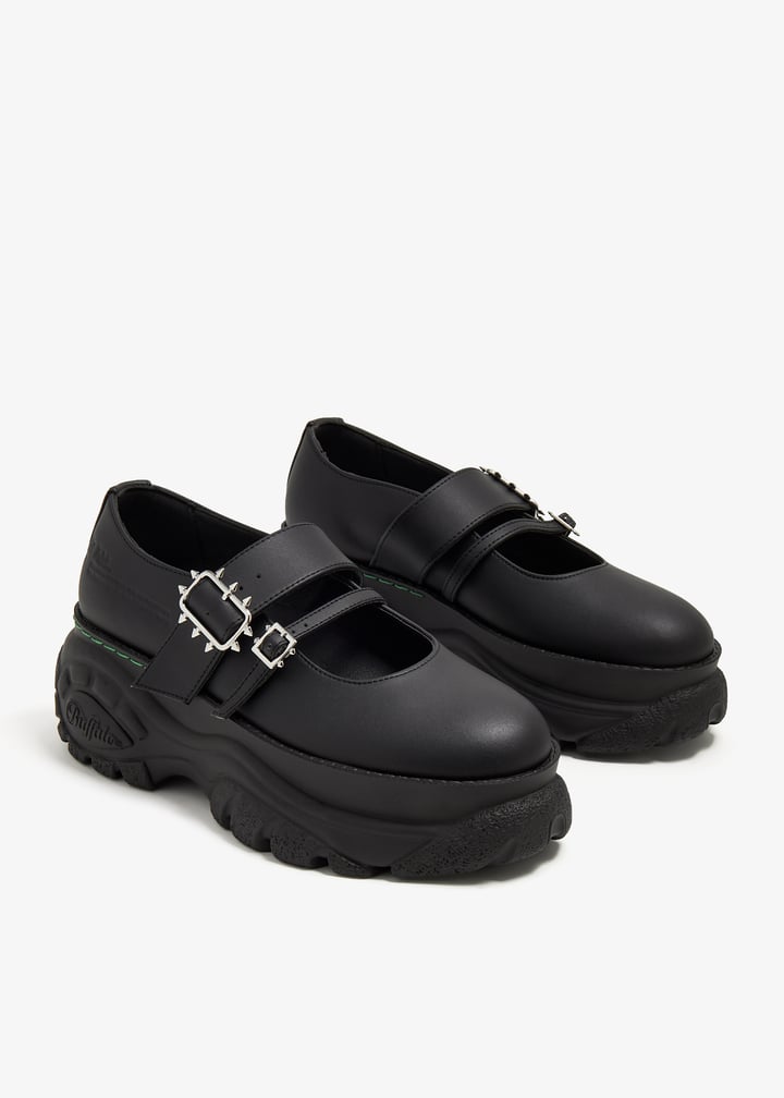 Viron x Buffalo Source Morph 乐福鞋女士- 黑色| Level Shoes