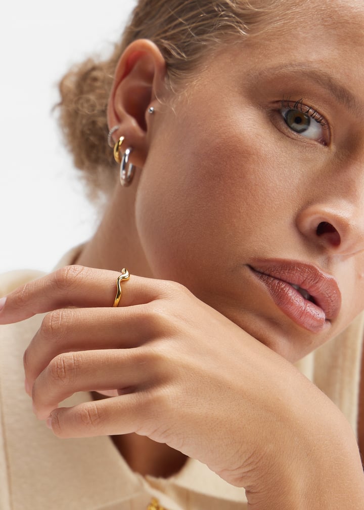Missoma Molten Wave stacking ring for Women - Gold in UAE