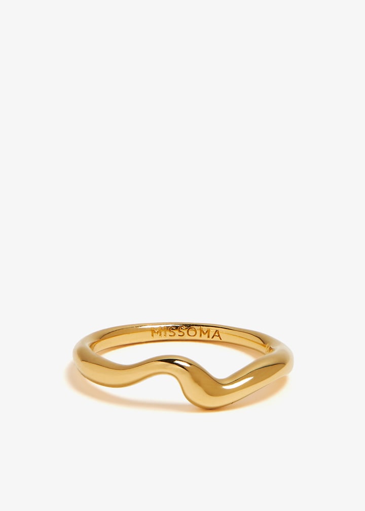 Missoma Molten Wave stacking ring for Women - Gold in UAE Missoma Molten Wave stacking ring for Women - Gold in UAE