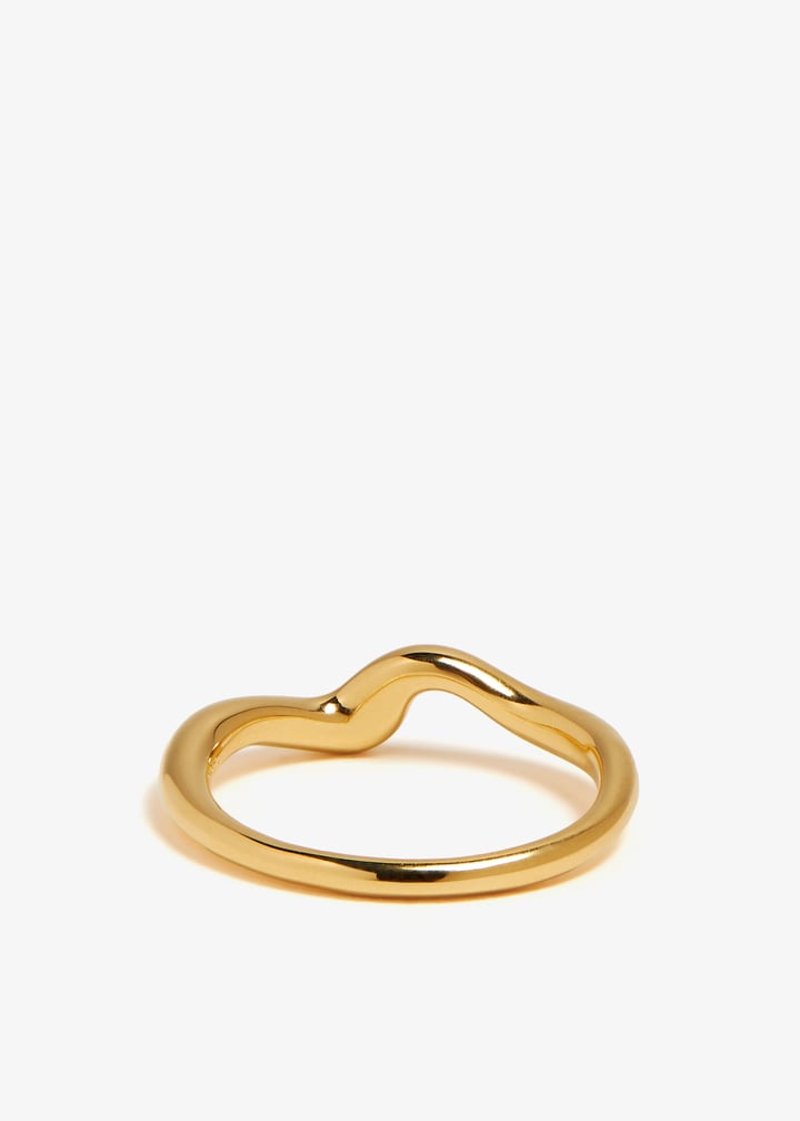 Missoma Molten Wave stacking ring for Women - Gold in UAE Missoma Molten Wave stacking ring for Women - Gold in UAE
