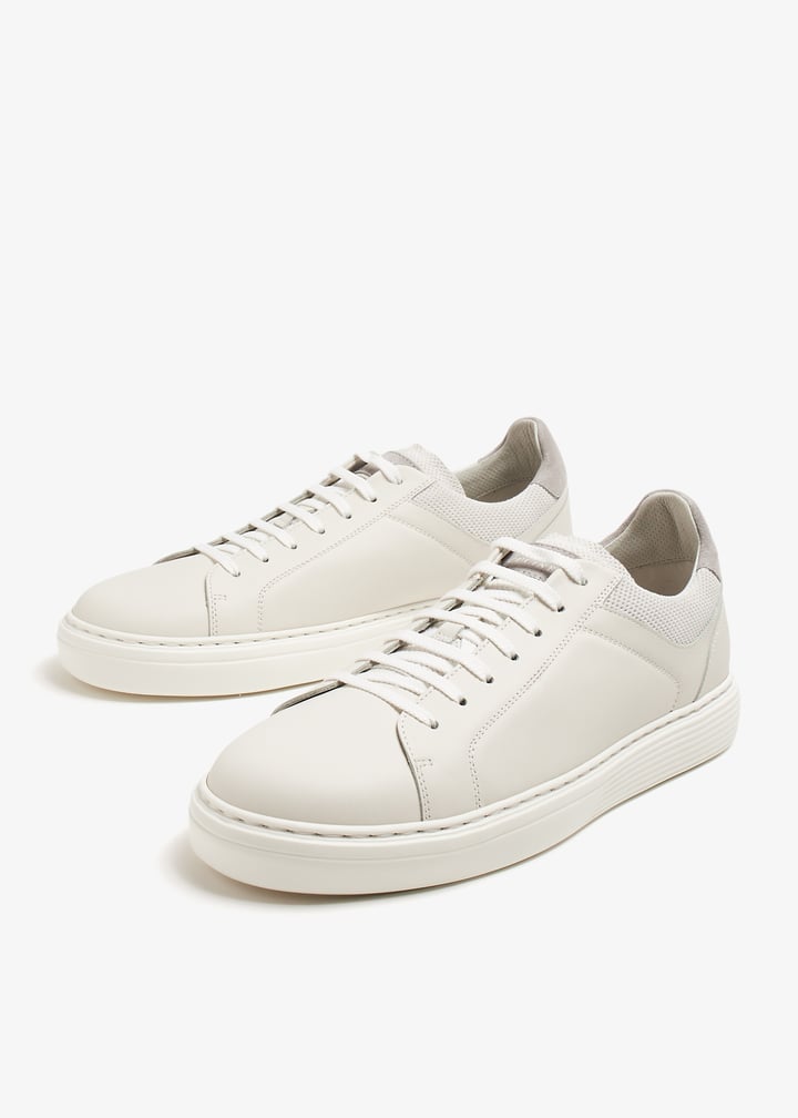 Brunello Cucinelli Leather sneakers for Men - Grey in UAE