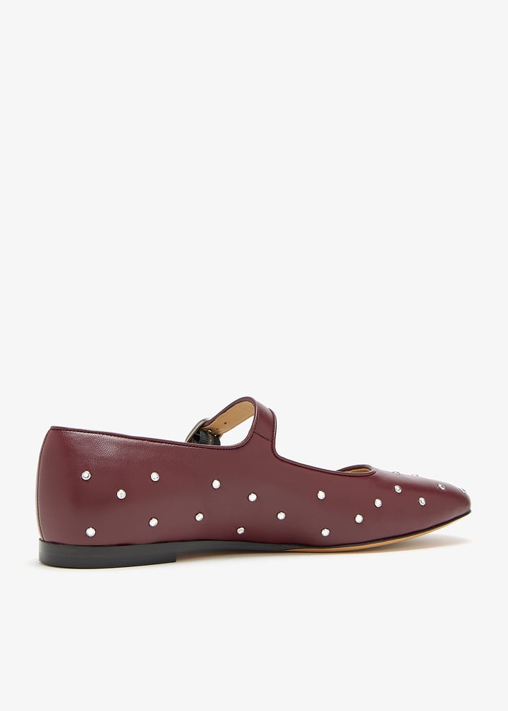 Le Monde Beryl Ballet Mary Janes for Women - Burgundy in USA