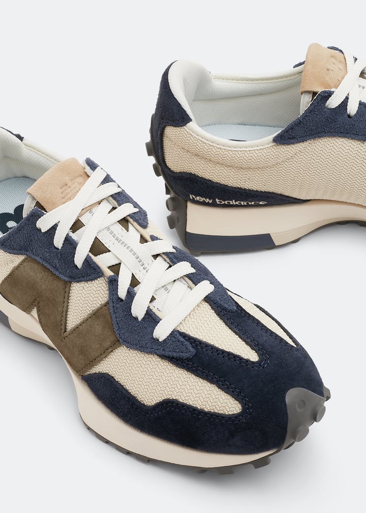 new balance　MS327DT New Balance 327 Beige Navy Running Shoes MS327DT Men's - Sz