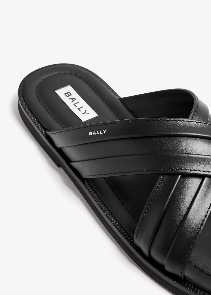 BALLY｜SANDALS (GAREY (MSS03LVT012-I5M6)) Bally Gherry sandals for Men - Black in UAE | Level Shoes