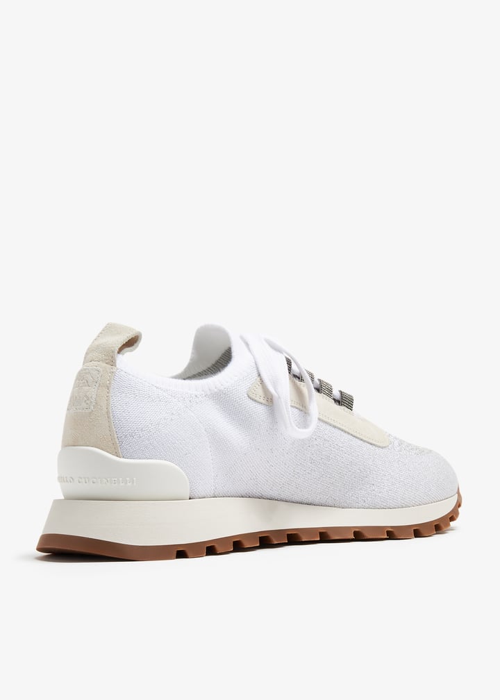 【関税&送料込】Brunello Cucinelli Sparkling Cotton Knit Tro Brunello Cucinelli Sparkling cotton knit sneakers for Women