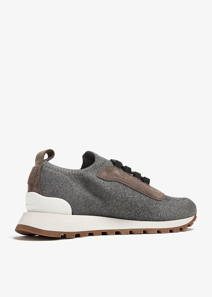 Brunello Cucinelli Sparkling knit sneakers for Women - Grey
