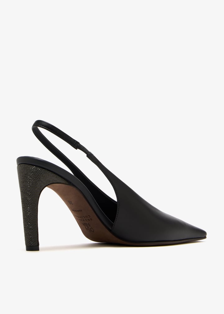 Brunello Cucinelli Leather slingback pumps for Women - Black