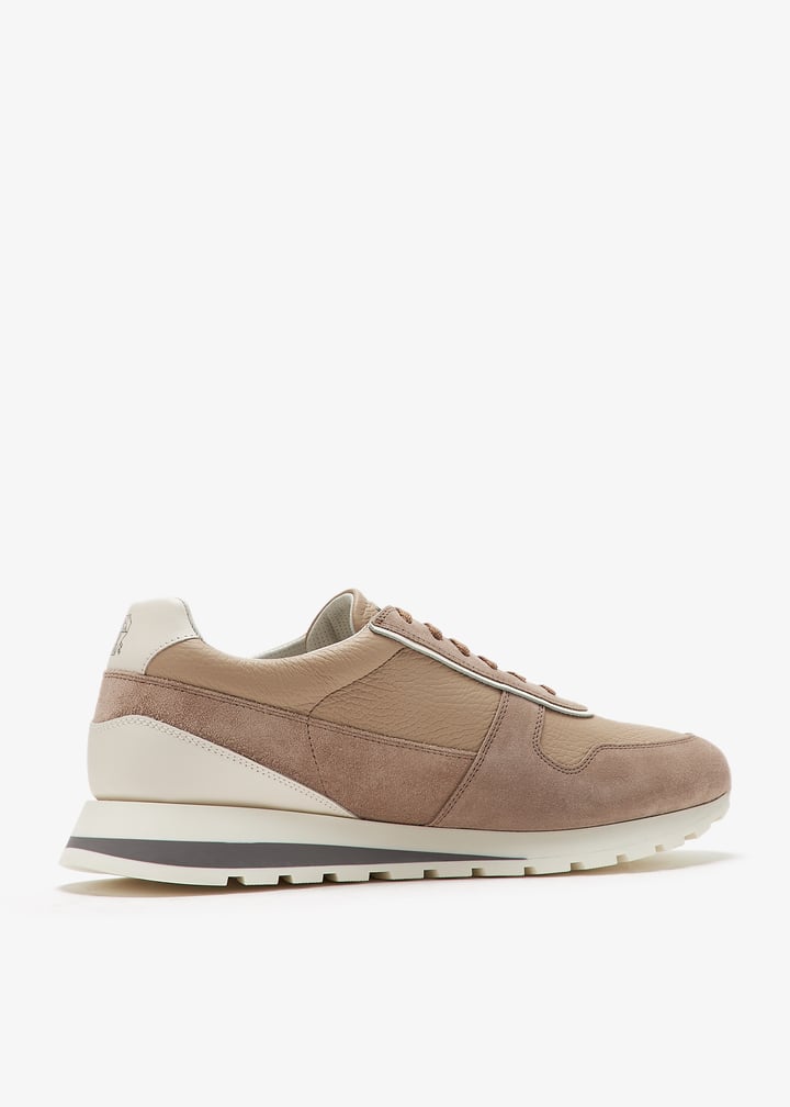スニーカー BRUNELLO CUCINELLI Men Sneakers Beige MZUKVTN286 Brunello Cucinelli Beige Knit Fabric Low Top Sneakers Size